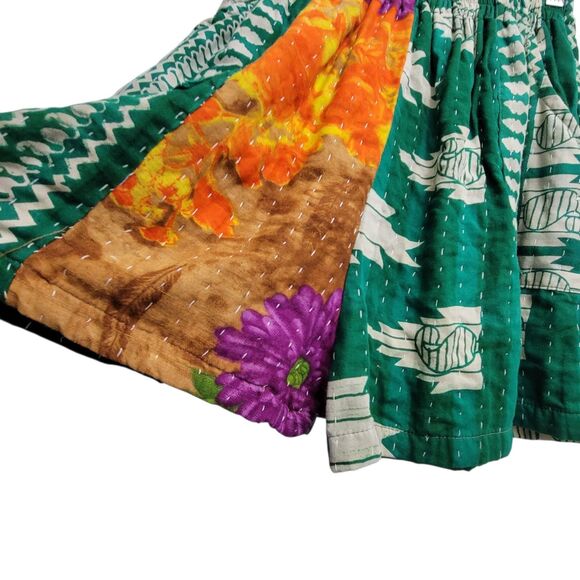 Karma Nepal Craft 100% Cotton Stitched Pattern Shorts With Pockets Free Size - Picture 3 of 12